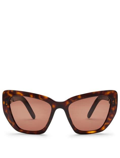 prada cat eye sunglasses brown|More.